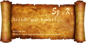 Szilágyi Kamill névjegykártya